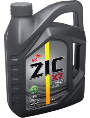 Масло моторное синтетическое для  дизельных двигателей ZIC X7 Diesel 10W40 4L 162607 ZIC
