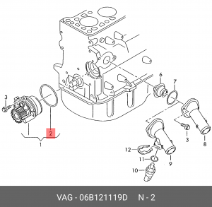 VAG Кольцо помпы A185 06B 121 119 D VAG