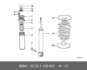BMW E36 проставка нижняя задней пружины 33 53 1 135 420 BMW