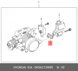 Прокладка регулятора холостого хода Hyundai-Kia () 0K9A213W89 HYUNDAI KIA