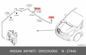 Nissan Note, Tiida, Xtrail 31, Juke форсунка омывателя 28932-9U000 NISSAN INFINITI