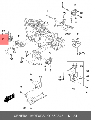 Опора двигателя R 90250348 GENERAL MOTORS