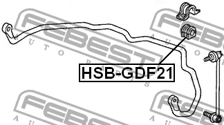 Honda Jazz 02-08 втулка переднего стабилизатора d=21 HSB-GDF21 FEBEST