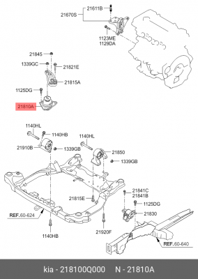 ОПОРНЫЙ УЗЕЛ ДВИГАТЕЛЯ 218100Q000 HYUNDAI KIA