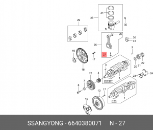 SsangYoung Actyon new 2.0DT болт шатуна 6640380071 SSANG YONG