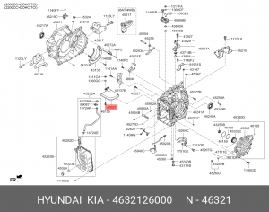 Kia Sportage 2.0б 11-/ix35/Solaris 6ст/Rio 14-/SantaFe 2.4б 10-12 фильтр акпп 6  46321-26000 HYUNDAI KIA