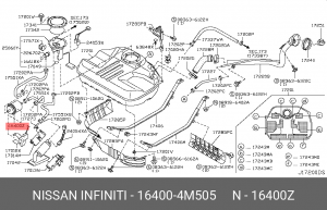 NISSAN Maxima, AD (WFY11) фильтр топливный (в баке) 164004M505 NISSAN INFINITI