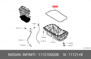 Nissan, Renault прокладка поддона ДВС F4R 1112100Q0B NISSAN INFINITI