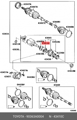 Toyota Camry V50 подшипник подвесной 90363-A0004 TOYOTA