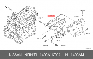 Nissan Прокладка выпускного  коллектора 14036-1KT0A NISSAN INFINITI