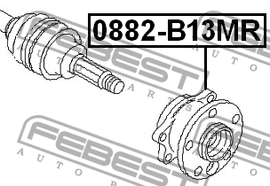 SUBARU LEGACY B13 2003-2009 одшипник задн.ступицы [ступица] 0882-B13MR FEBEST