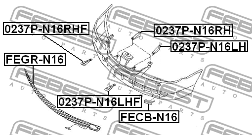 Nissan Almera n16 заглушка буксирного крюка FECB-N16 FEBEST