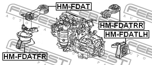 Honda Civik опора ДВС правая гидро HM-FDATFR FEBEST