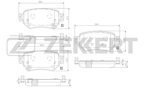 Mazda 6 GJ 12- колодки задние дисковые  электроручник BS-3018 ZEKKERT