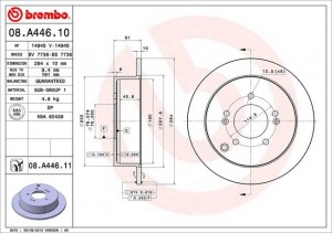 Диск торм. зад.[284x10] 5 от 08.A446.10 BREMBO