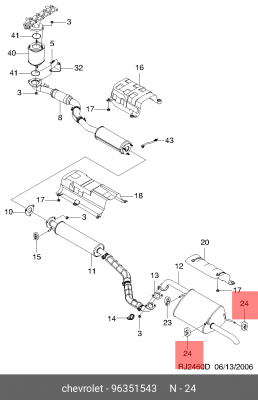 Daewoo gentra резинка глушителя 96351543 GENERAL MOTORS