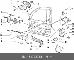 Fiat Doblo Ограничитель двери передней 51772768 FIAT