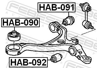 Honda Accord сайлентблок переднего нижнего рычага центральный HAB-092 FEBEST