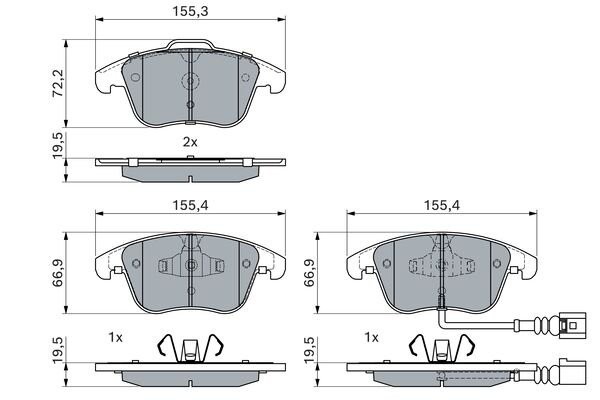 VAG Tiguan Колодки передние дисковые 0 986 494 372 BOSCH