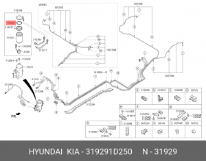 Kia Sorento Уплотнительное кольцо топливого фильтра 319291D250 HYUNDAI KIA
