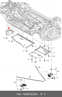 VAG Audi A6 пыльник днища правый передний короткий 4G0 825 202 A VAG