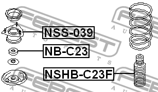 NISSAN Maxima/Cefiro A32 подшипник опорный передний NB-C23 FEBEST