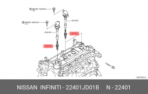Свеча зажигания Nissan 22401-JD01B NISSAN INFINITI