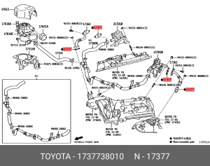 Toyota прокладка клапана 17377-38010 TOYOTA