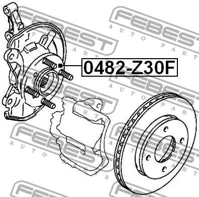 Mitsubishi Colt ступица передняя 0482-Z30F FEBEST