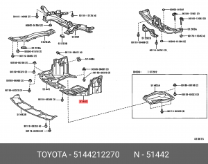 Toyota Corolla защита днища пластиковая 51442-12270 TOYOTA