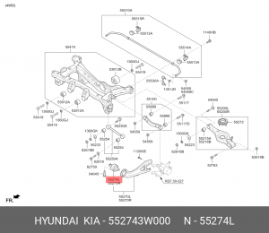 Hundai ix35 сайлентблок зад продольного рычага передний лев 55274-3W000 HYUNDAI KIA