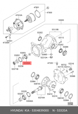 Hyundai Tucson Подшипник заднего дифф. внешний 5304839000 HYUNDAI KIA