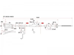 Nissan Sunny трос ручного тормоза правый ST365304M400 SAT