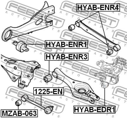 Kia Ceed 09-10 сайлентблок зад подруливающий VIN HYAB-EDR1 FEBEST