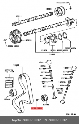 Toyota болт промежуточного ролика ГРМ 90105-10032 TOYOTA