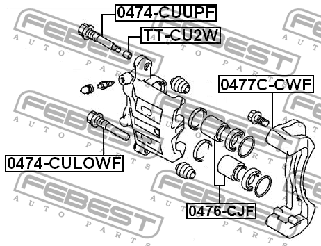 Mitsubishi Pajero Sport палец переднего суппорта верхний 0474-CUUPF FEBEST