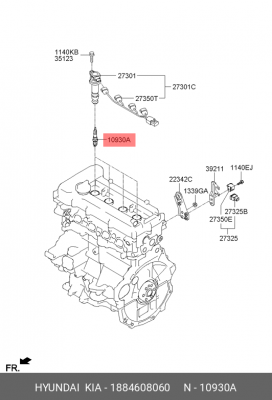 Kia Morning свеча зажигания 1884608060 HYUNDAI KIA