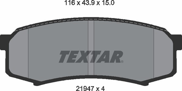 LC Prado колодки задние 2194701 TEXTAR