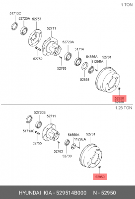 Hyundai Porter/Starex 00-06 гайка колесная(открытая) 529514B000 HYUNDAI KIA