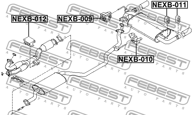 Nissan Pathfinder R51 Подвес глушителя NEXB-010 FEBEST