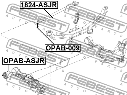 Opel Astra J шарнирный механизм задней подвески 1824-ASJR FEBEST