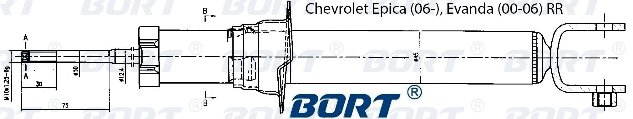 Chevrolet Epica Амортизатор задний  правый G41245012R BORT