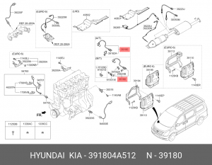 Hyundai Starex H1, Grand Starex 08- D4CB датчик положения к/вала 391804A512 HYUNDAI KIA