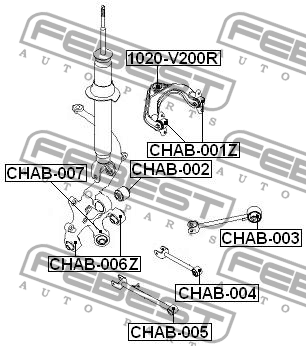 Chevrolet Epica Сайлентблок задней цапфы верхний (в амортизатор) CHAB-002 FEBEST