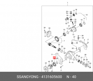 SS Rexton/Musso/Korando Подшипник переднего моста TONGIL 4131605600 SSANG YONG