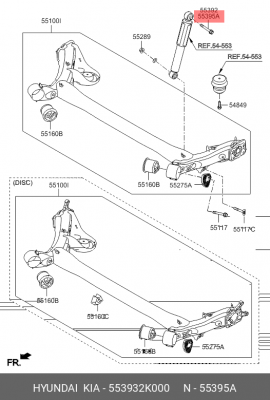 Hyundai Solaris/Kia Rio 12-, Soul 08- Болт крепления заднего амортизатора верхни 553932K000 HYUNDAI KIA