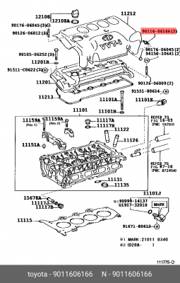 ШПИЛЬКА 90116-06166 TOYOTA