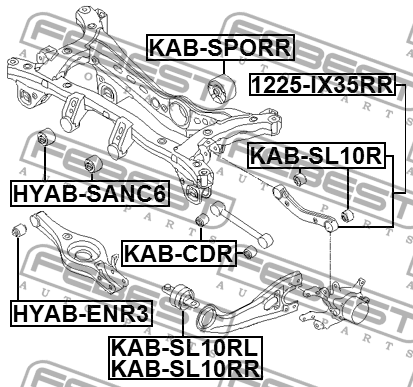 Hyundai Ix35 Рычаг задней подвески (косой) 1225-IX35RR FEBEST