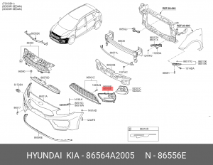 KIa Ceed 12 Окантовка ПТФ правая 86564A2005 HYUNDAI KIA