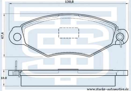Peugeot 206 Колодки тормзные пред 174503 STARKE